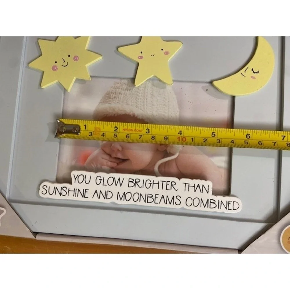 Concepts Baby Picture Frame 4x6 Blue Celestial Sun Moon Star You Glow Brighter